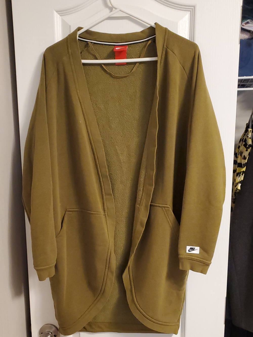 Nike Olive Utility Hooded Open-Front Jacket